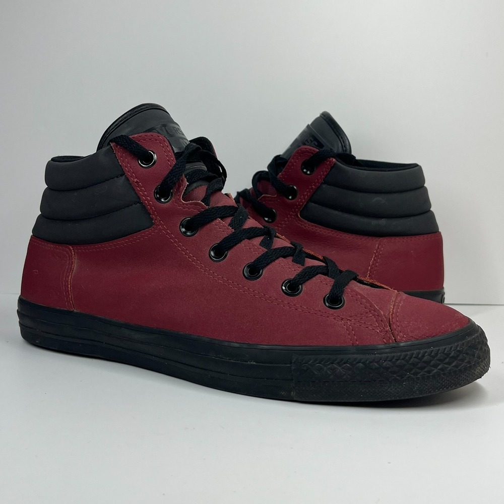 Converse Syde Street Sneakers Mens 10 Burgundy Leather Mid Top 151920C - Picture 3 of 16